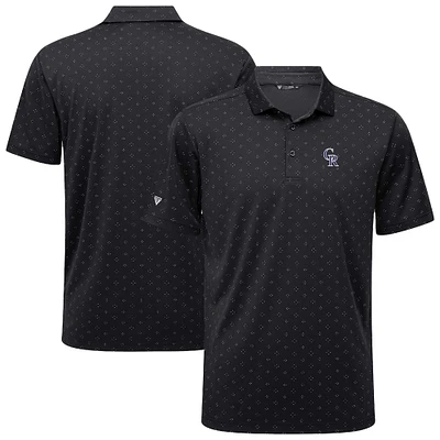Men's Levelwear Black Colorado Rockies Detect Insignia 2.0 Polo