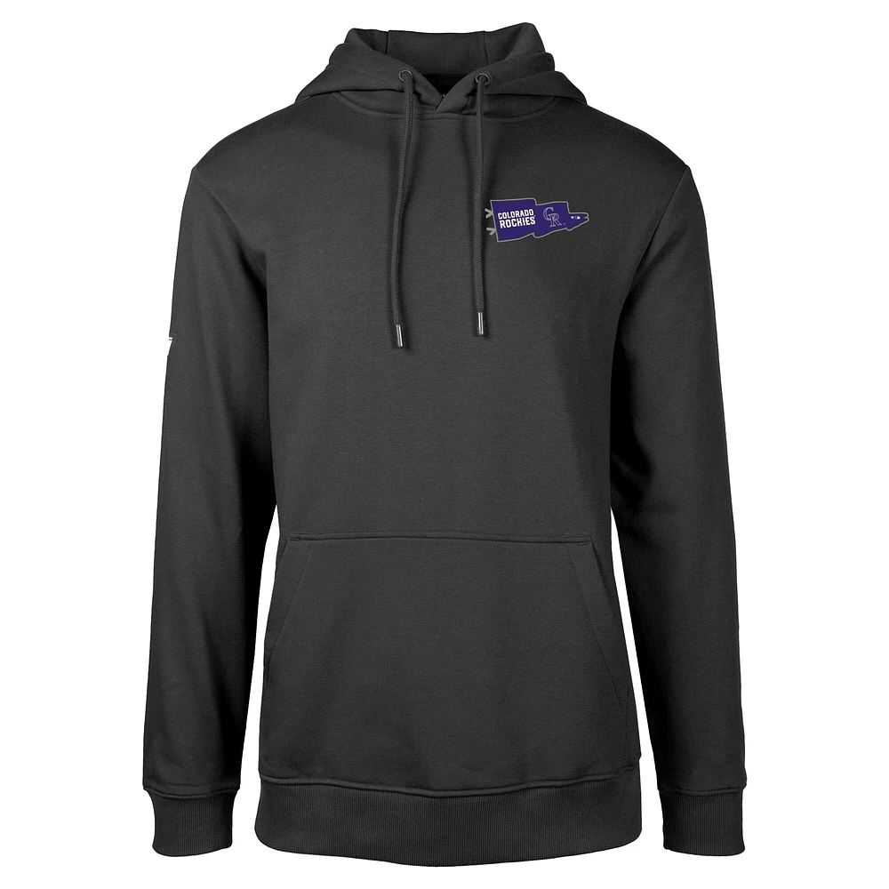 Men's Levelwear  Black Colorado Rockies Podium Rafters Pullover Hoodie