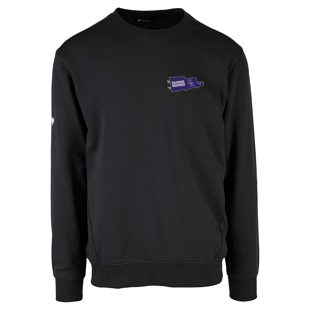 Men's Levelwear  Black Colorado Rockies Zane Rafters Pullover Sweatshirt