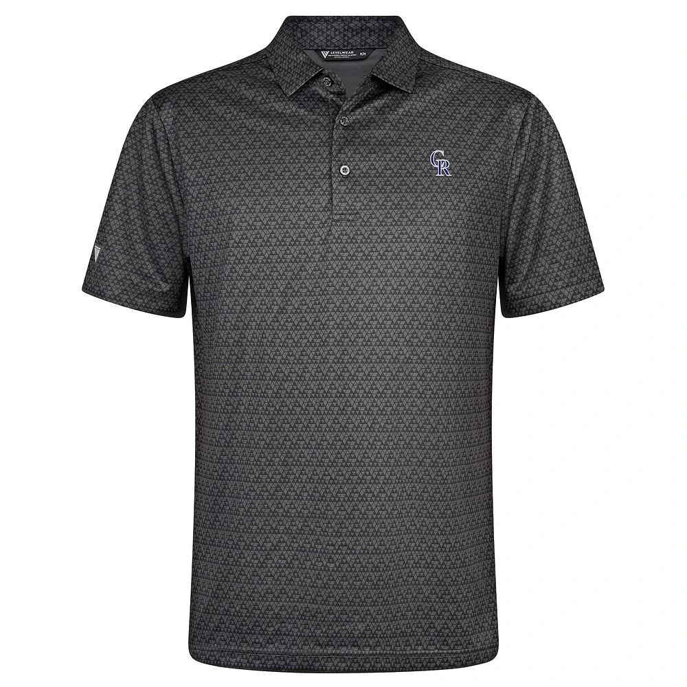 Men's Levelwear Charcoal Colorado Rockies System Insignia 2.0 Polo