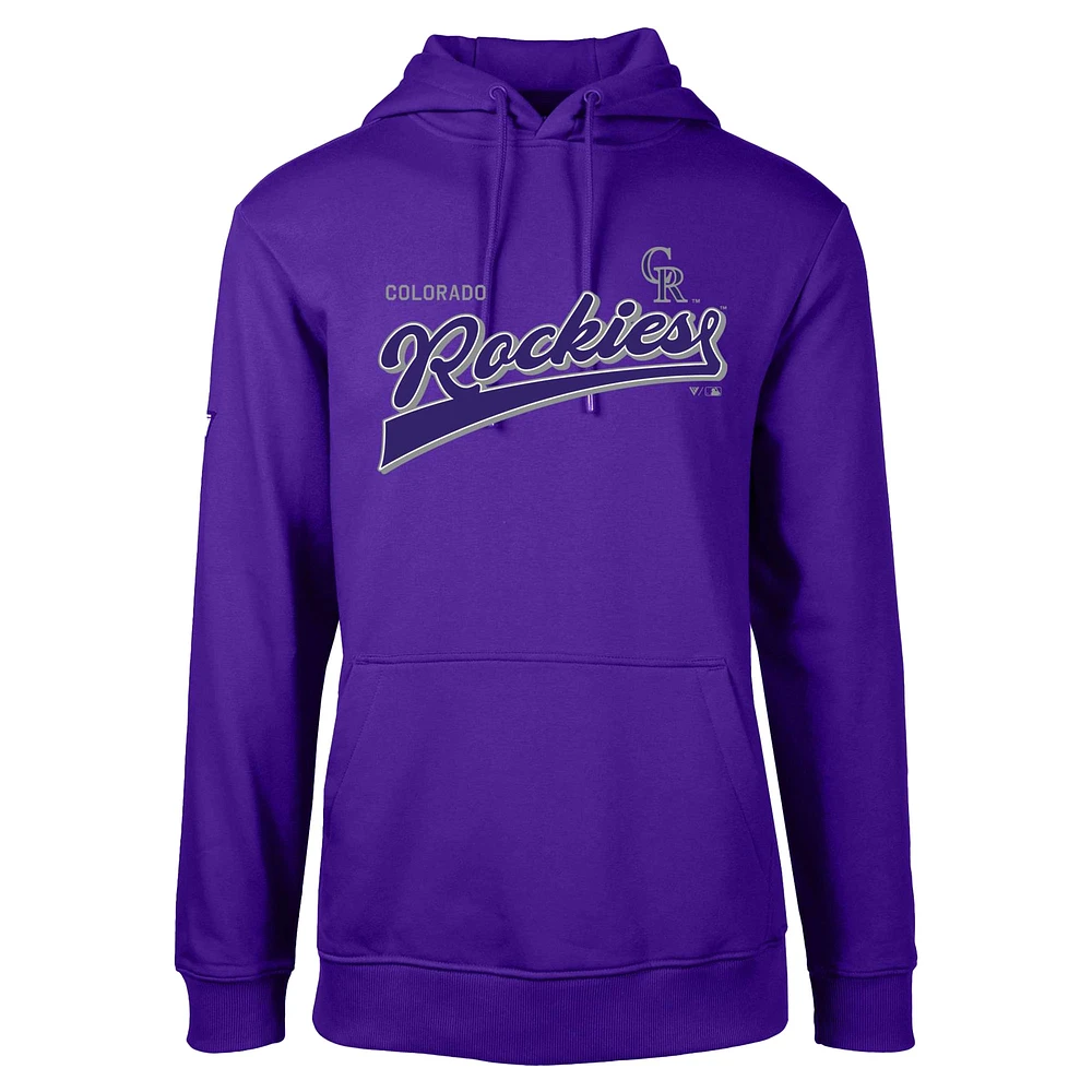 Men's Levelwear Purple Colorado Rockies Podium Retro Team 2.0 Pullover Hoodie