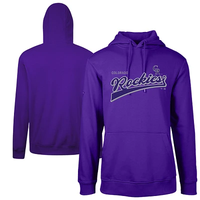 Men's Levelwear Purple Colorado Rockies Podium Retro Team 2.0 Pullover Hoodie