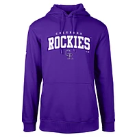 Men's Levelwear Purple Colorado Rockies Podium Team Arch Pullover Hoodie