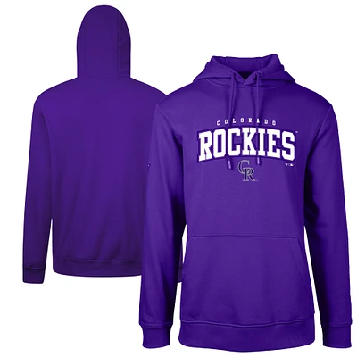 Men's Levelwear Purple Colorado Rockies Podium Team Arch Pullover Hoodie