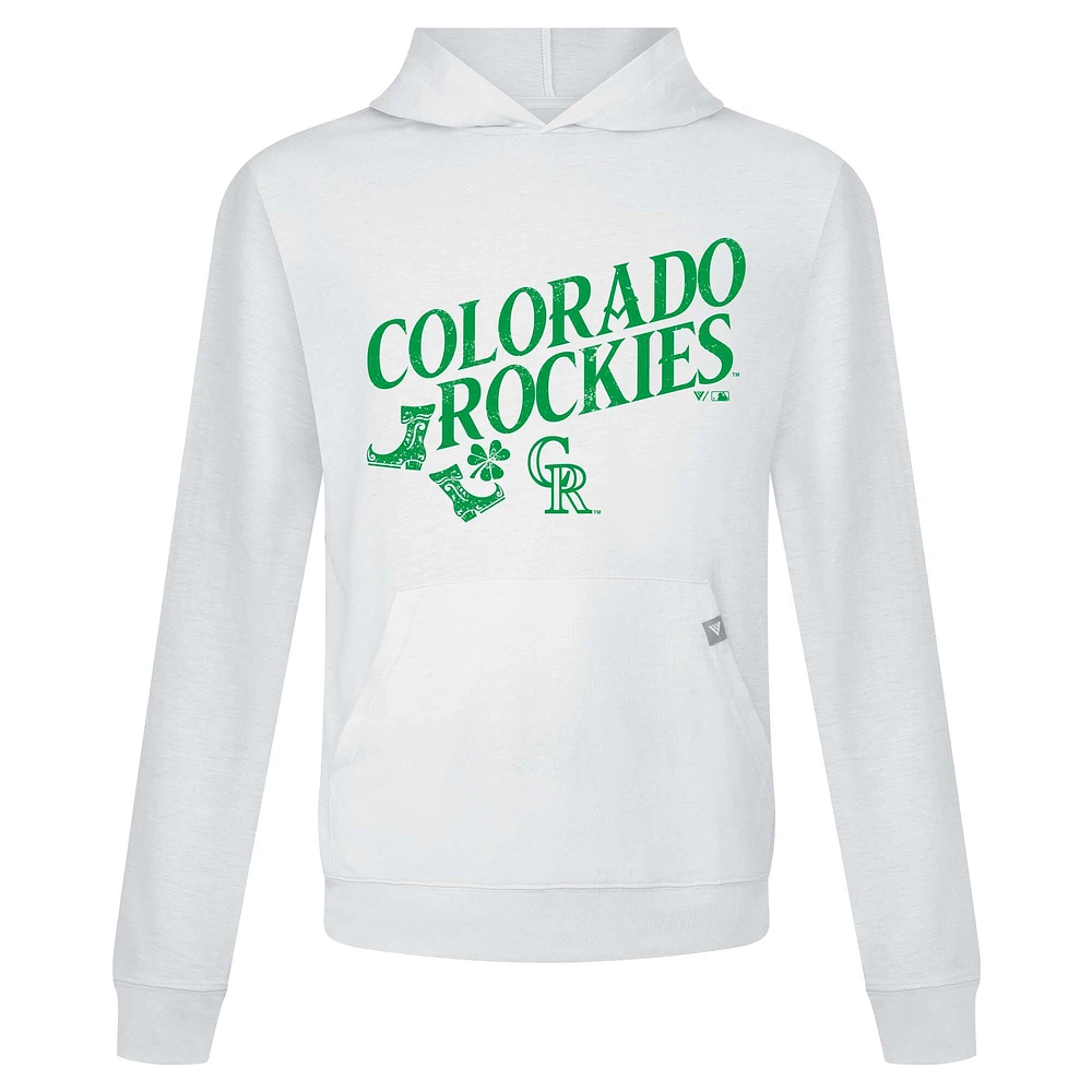 Sweat à capuche blanc pour homme Colorado Rockies St. Patrick's Day Relay Boots de Levelwear