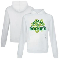 Men's Levelwear White Colorado Rockies St. Patrick's Day Relay Shamrock Pullover Hoodie