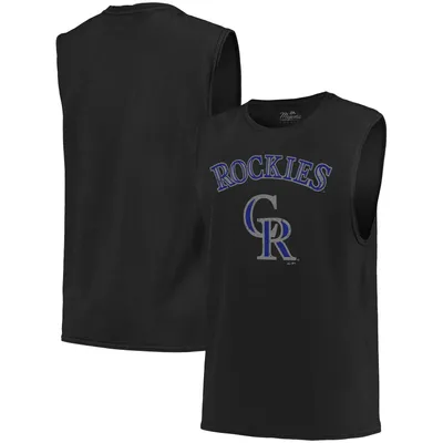Colorado Rockies Majestic Threads Softhand Muscle Tank Top - Black