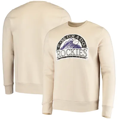 Colorado Rockies Majestic Threads Fleece Pullover Sweatshirt - Oatmeal
