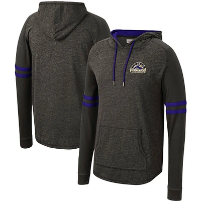 Sweat à capuche léger noir manches raglan avec logo des Rockies du Colorado pour homme de Mitchell & Ness