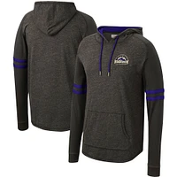 Sweat à capuche léger noir manches raglan avec logo des Rockies du Colorado pour homme de Mitchell & Ness
