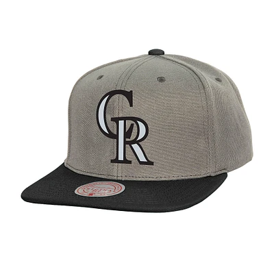 Casquette snapback basique Mitchell & Ness grise Colorado Rockies pour homme
