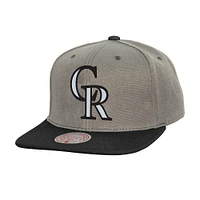 Casquette snapback basique Mitchell & Ness grise Colorado Rockies pour homme