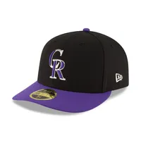 Casquette ajustée 59FIFTY à profil bas On-Field New Era pour homme, noir/violet Colorado Rockies, collection alternative authentique