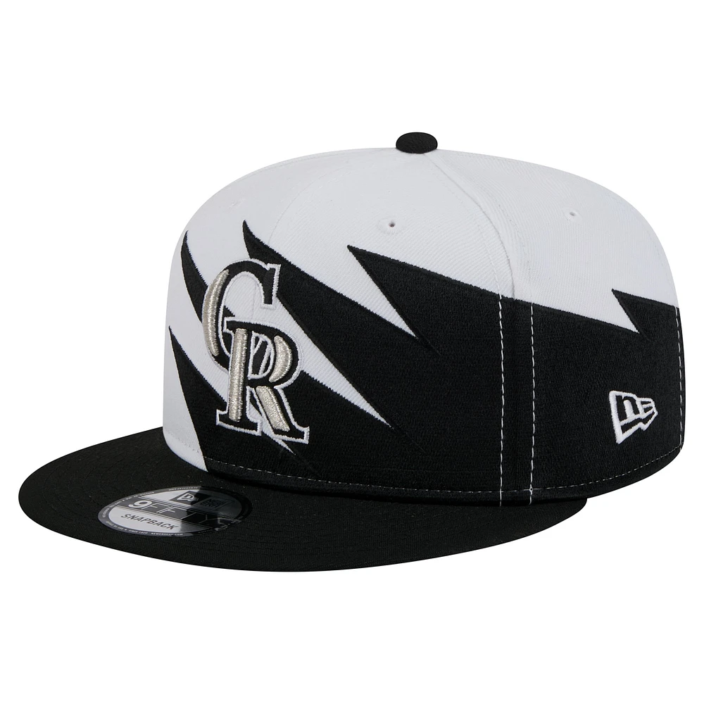 Men's New Era Black/White Colorado Rockies Jagged 9FIFTY Snapback Hat