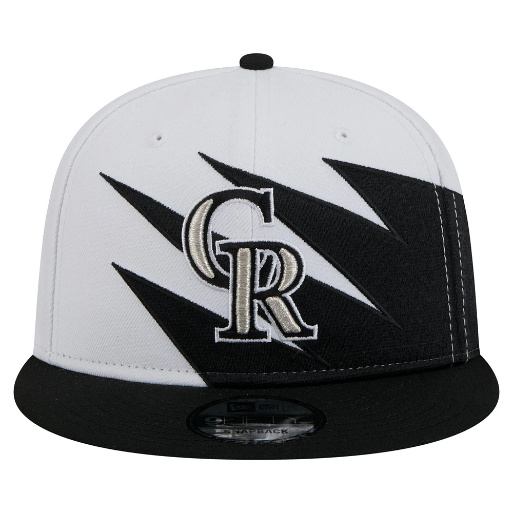 Men's New Era Black/White Colorado Rockies Jagged 9FIFTY Snapback Hat