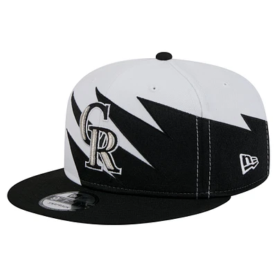 Men's New Era Black/White Colorado Rockies Jagged 9FIFTY Snapback Hat