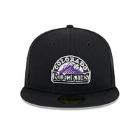 Men's New Era Black Colorado Rockies 2025 MLB Clubhouse 59FIFTY Fitted Hat