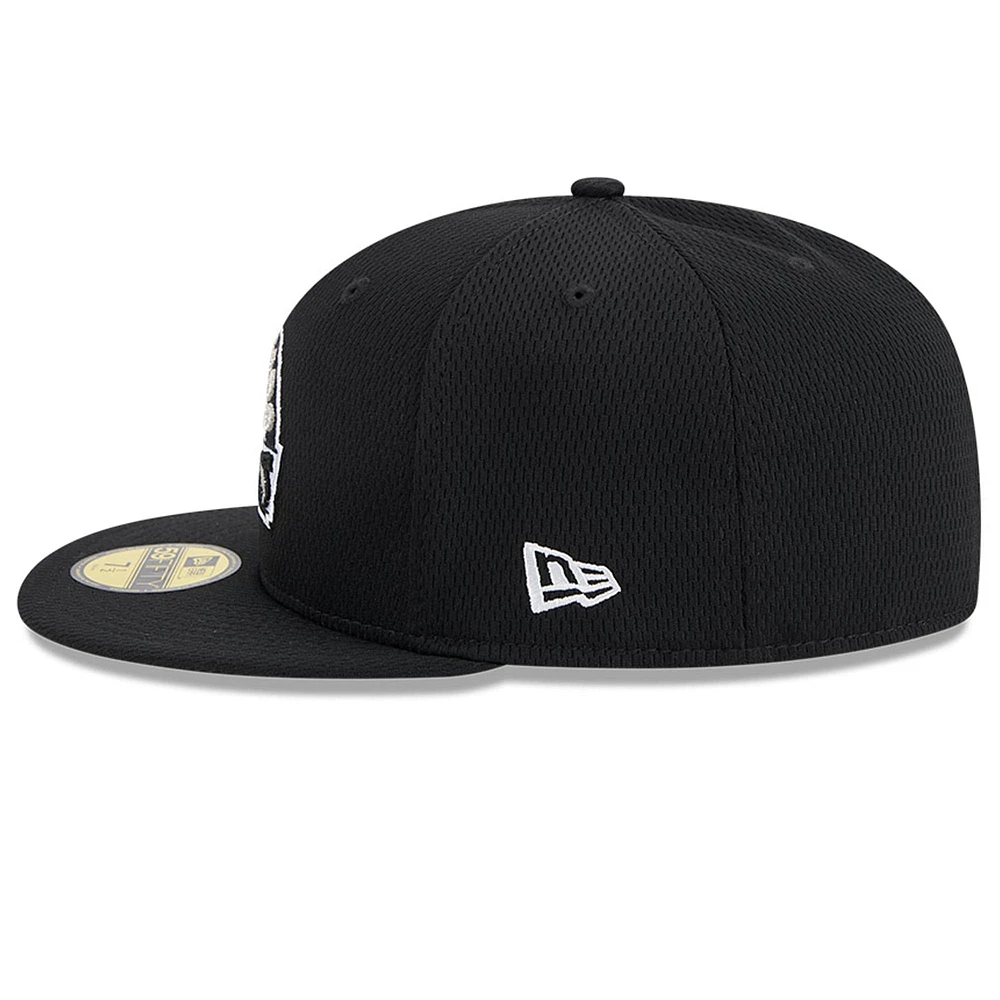 Men's New Era Black Colorado Rockies 2025 MLB Clubhouse 59FIFTY Fitted Hat