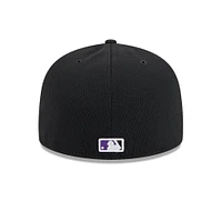 Men's New Era Black Colorado Rockies 2025 MLB Clubhouse 59FIFTY Fitted Hat