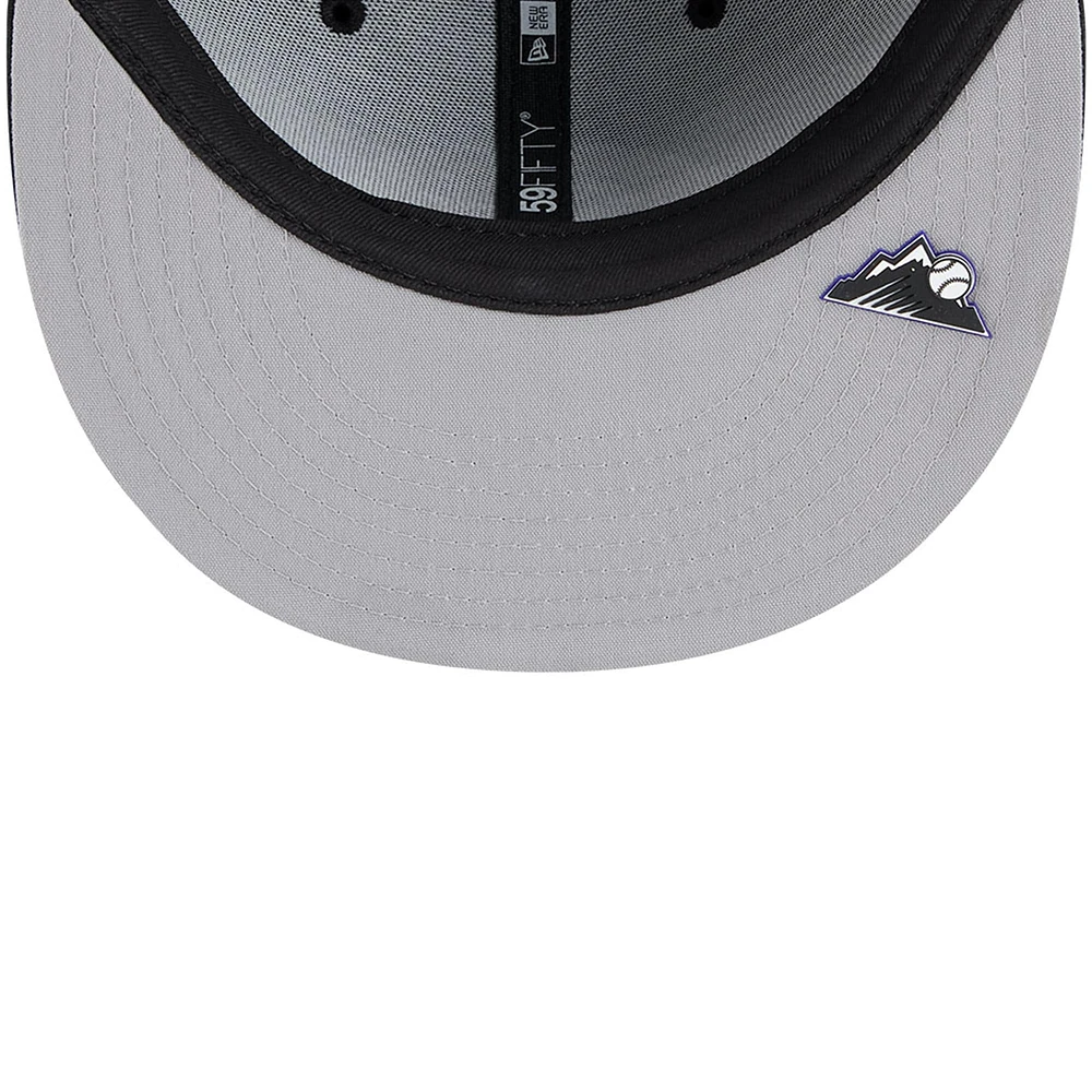 Men's New Era Black Colorado Rockies 2025 MLB Clubhouse 59FIFTY Fitted Hat