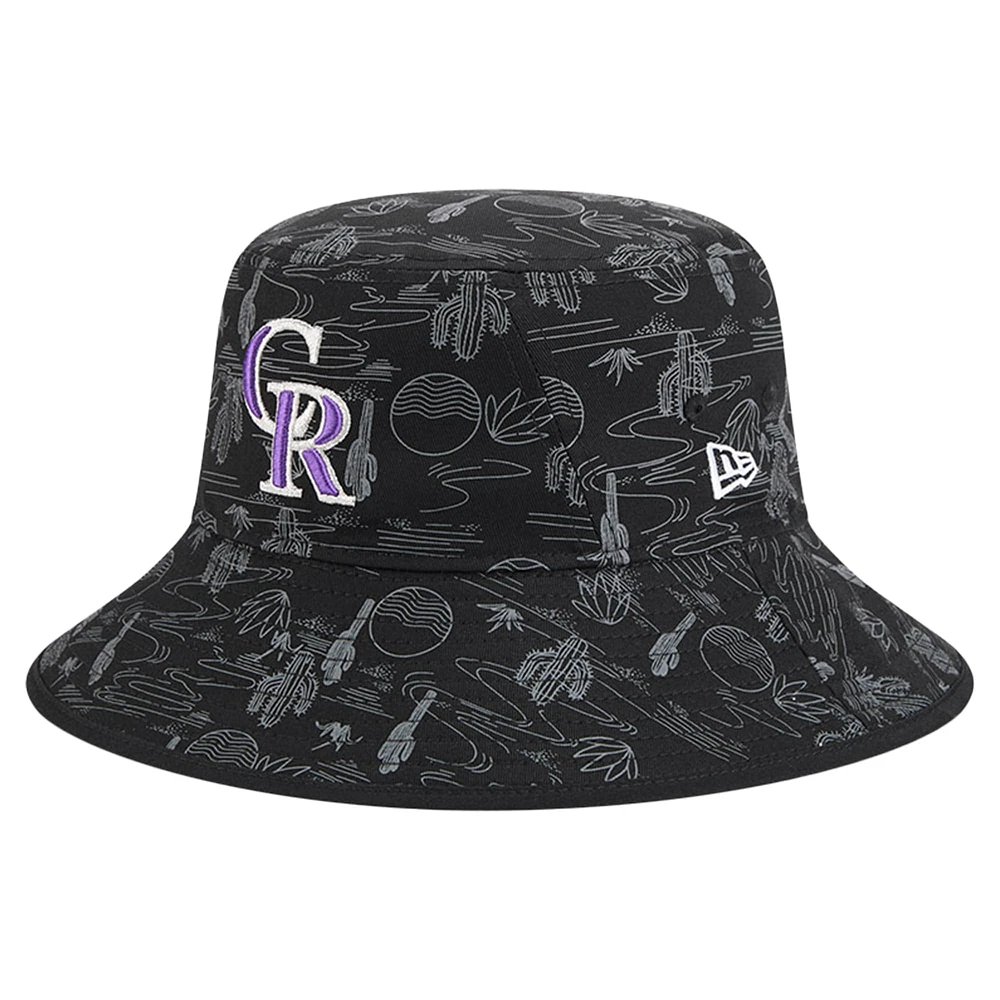 Men's New Era  Black Colorado Rockies 2025 Spring Training All Over Print Bucket Hat