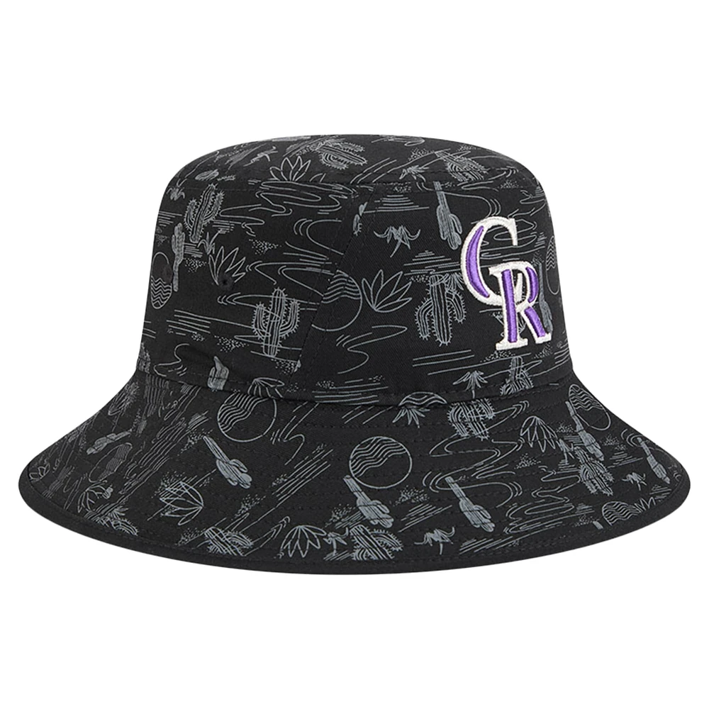 Men's New Era  Black Colorado Rockies 2025 Spring Training All Over Print Bucket Hat