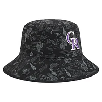 Men's New Era  Black Colorado Rockies 2025 Spring Training All Over Print Bucket Hat