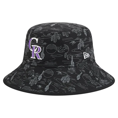 Men's New Era  Black Colorado Rockies 2025 Spring Training All Over Print Bucket Hat