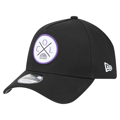 Casquette ajustable A-Frame 9FORTY Colorado Rockies noire New Era pour homme