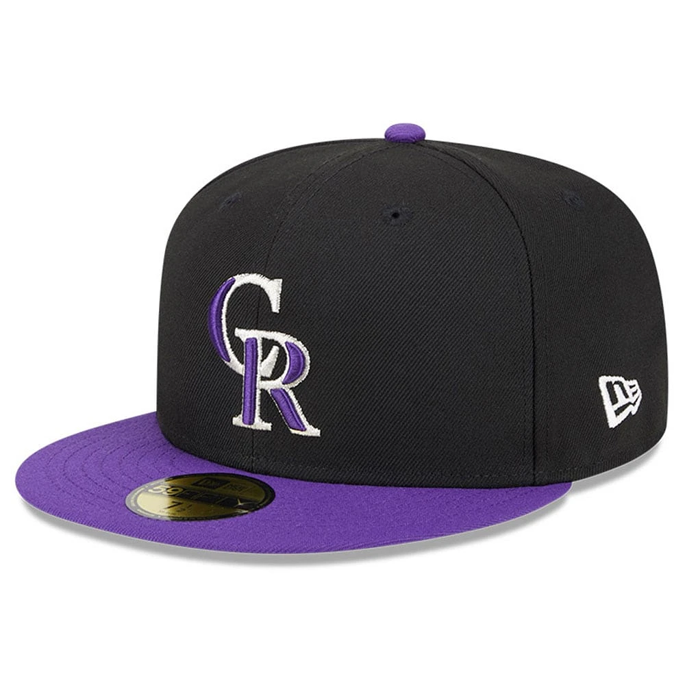 Casquette ajustée 59FIFTY Big League Chew Team des Colorado Rockies New Era pour hommes, noire