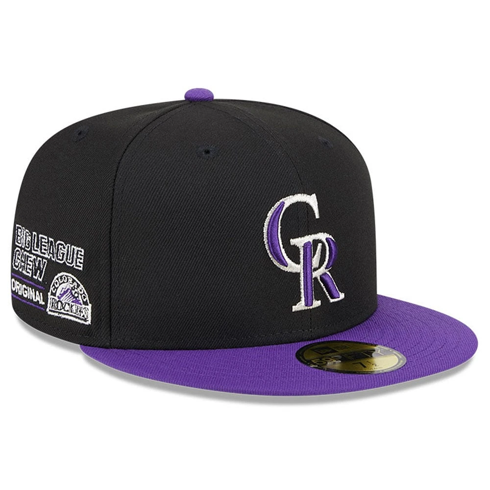 Casquette ajustée 59FIFTY Big League Chew Team des Colorado Rockies New Era pour hommes, noire