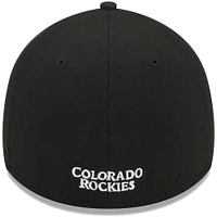 Casquette Flex 39THIRTY avec logo Colorado Rockies New Era pour homme, noire