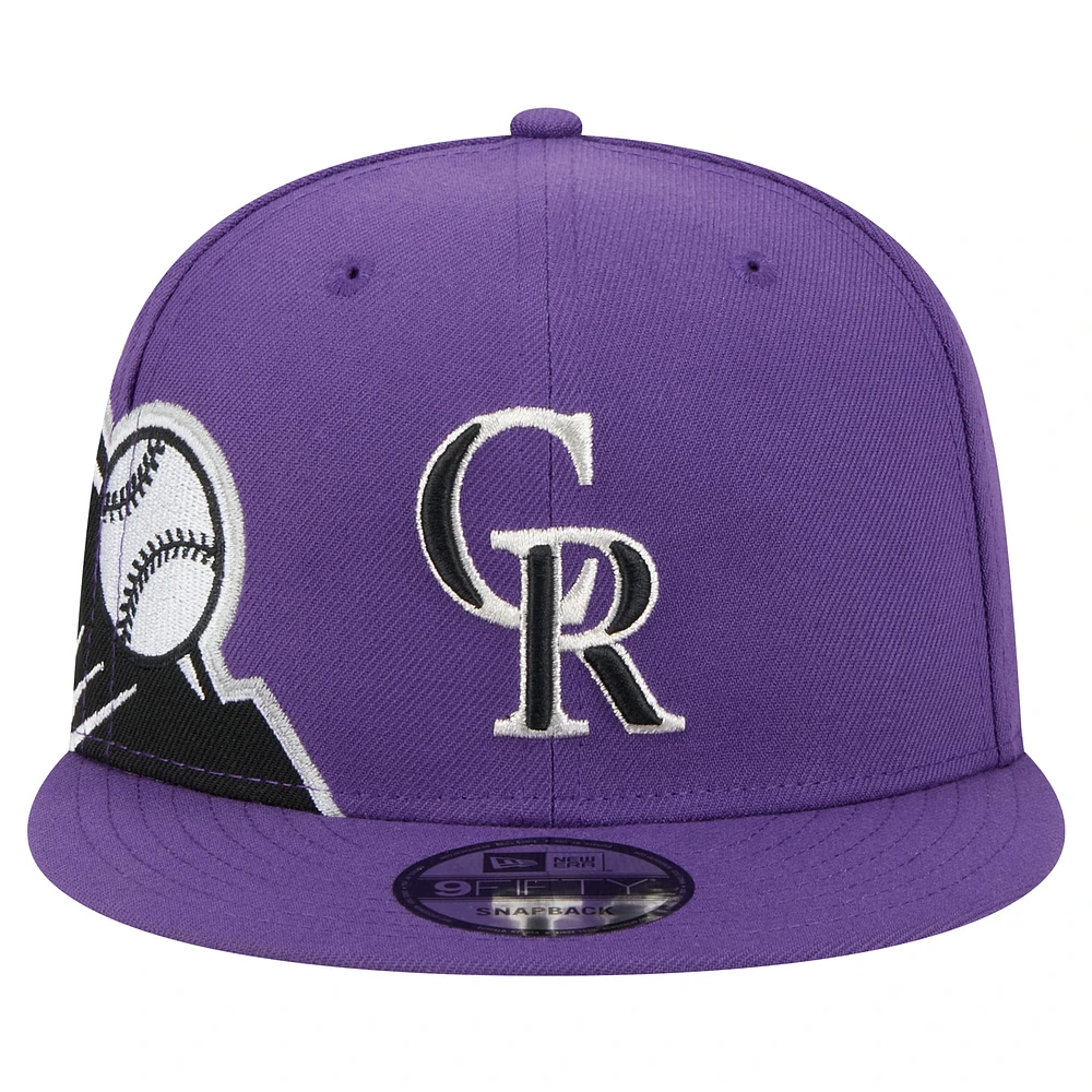 Casquette Snapback 9FIFTY noire avec logo des Colorado Rockies New Era pour hommes