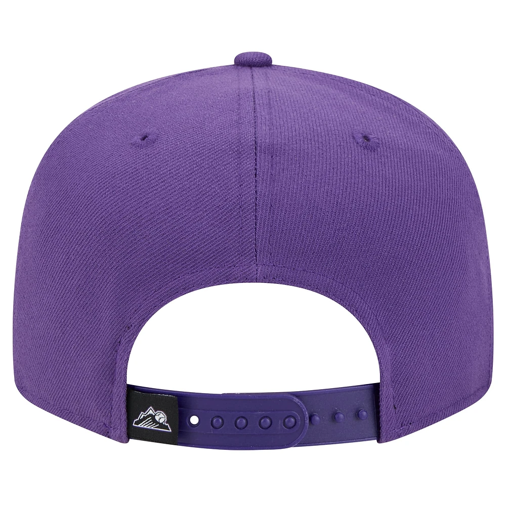 Casquette Snapback 9FIFTY noire avec logo des Colorado Rockies New Era pour hommes