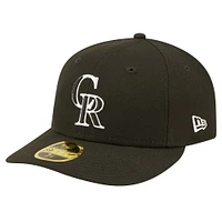 Casquette ajustée 59FIFTY à profil bas des Colorado Rockies New Era pour hommes, noire