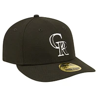 Casquette ajustée 59FIFTY à profil bas des Colorado Rockies New Era pour hommes, noire