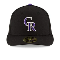 Casquette ajustée 59FIFTY à profil bas du Temple de la renommée MLB 2024 Colorado Rockies New Era noire pour homme