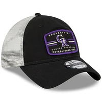 Men's New Era Black Colorado Rockies Property Trucker 9TWENTY Snapback Hat