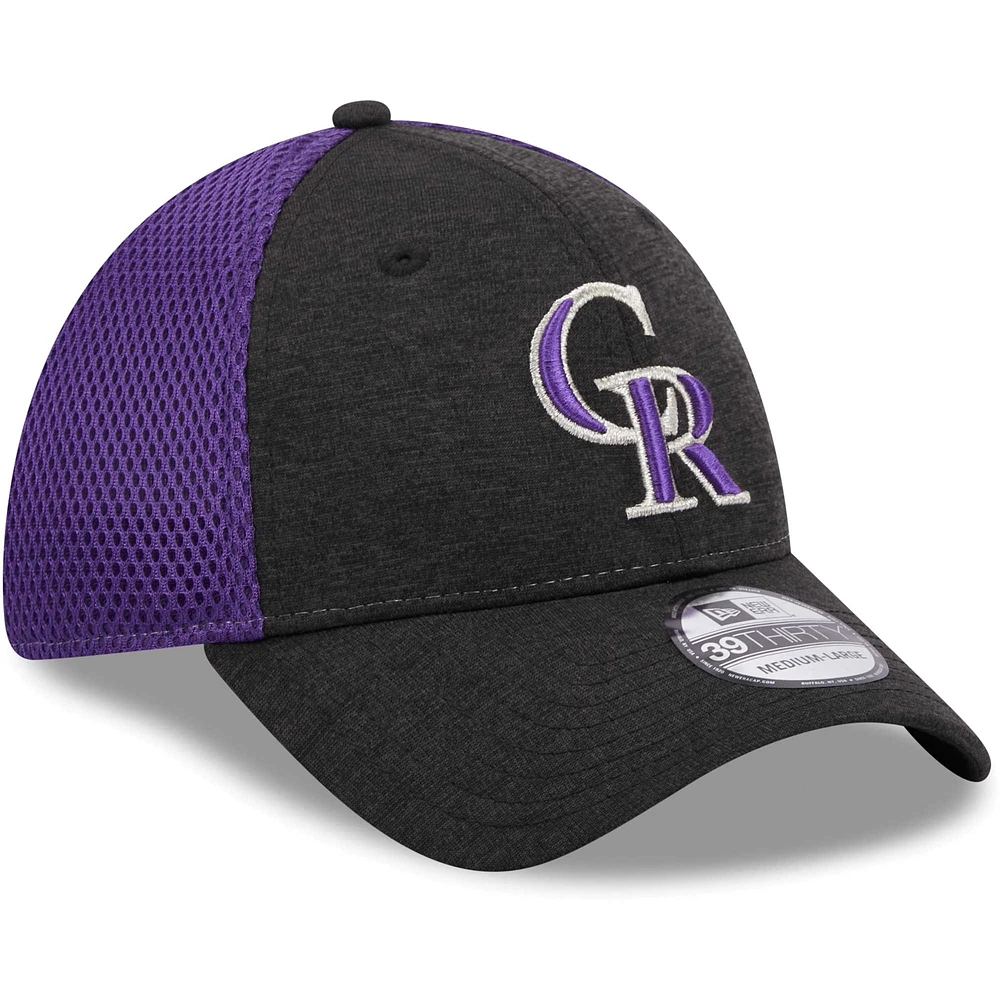 Casquette Flex Neo 39THIRTY Colorado Rockies Shadow New Era pour homme, noire