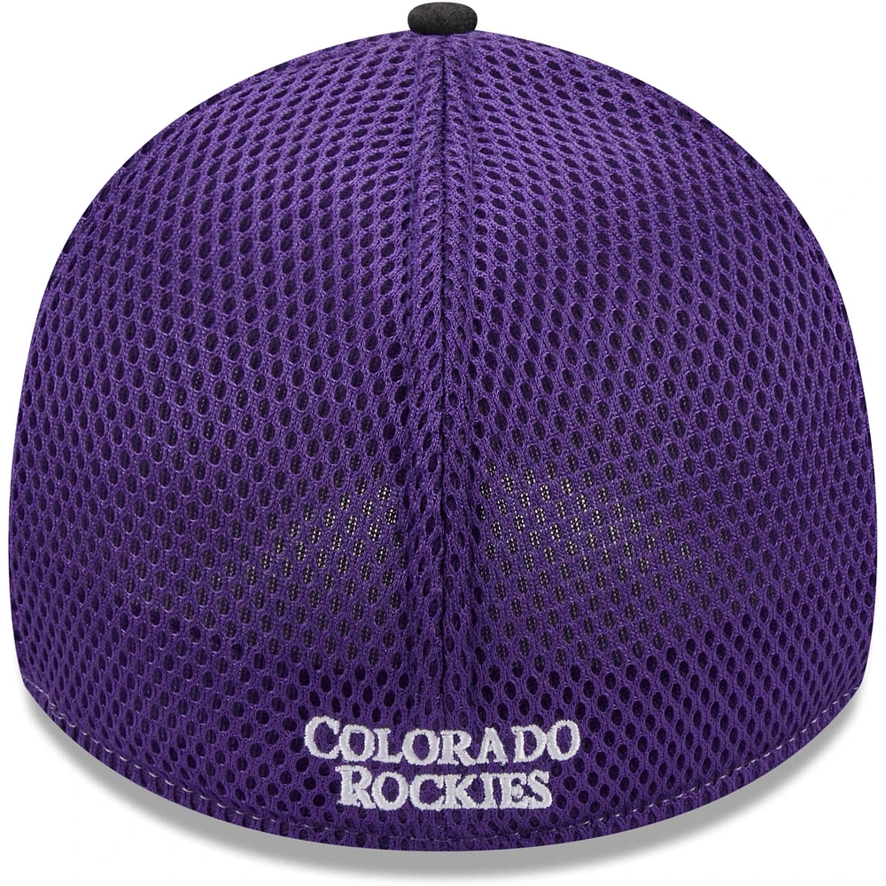 Casquette Flex Neo 39THIRTY Colorado Rockies Shadow New Era pour homme, noire