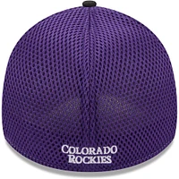 Casquette Flex Neo 39THIRTY Colorado Rockies Shadow New Era pour homme, noire