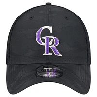 Men's New Era Black Colorado Rockies Subtle Camo 39THIRTY Flex Hat