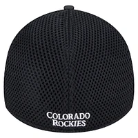 Men's New Era Black Colorado Rockies Subtle Camo 39THIRTY Flex Hat