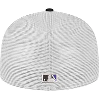 Casquette de camionneur ajustée 59FIFTY Colorado Rockies noire New Era pour homme