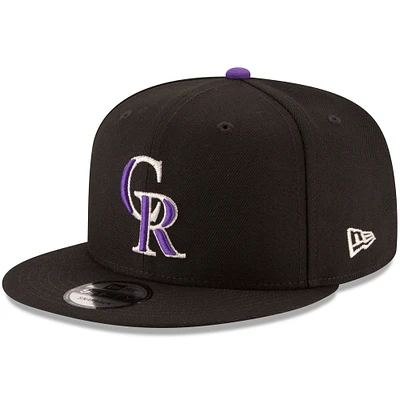 Men's New Era Black Colorado Rockies Team Color 9FIFTY Snapback Hat