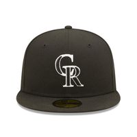 Men's New Era Black Colorado Rockies Team Logo 59FIFTY Fitted Hat