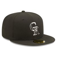 Men's New Era Black Colorado Rockies Team Logo 59FIFTY Fitted Hat