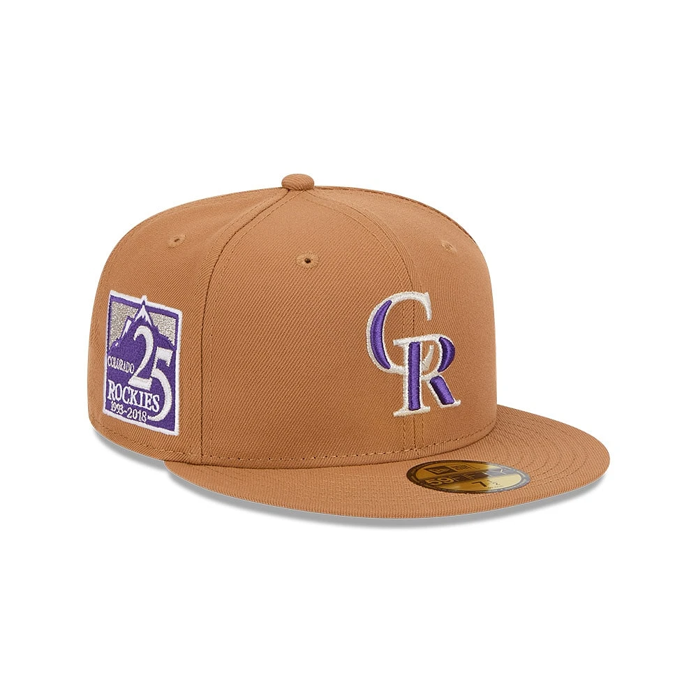 Casquette ajustée 59FIFTY New Era pour hommes du Colorado Rockies marron