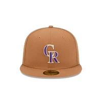 Casquette ajustée 59FIFTY New Era pour hommes du Colorado Rockies marron