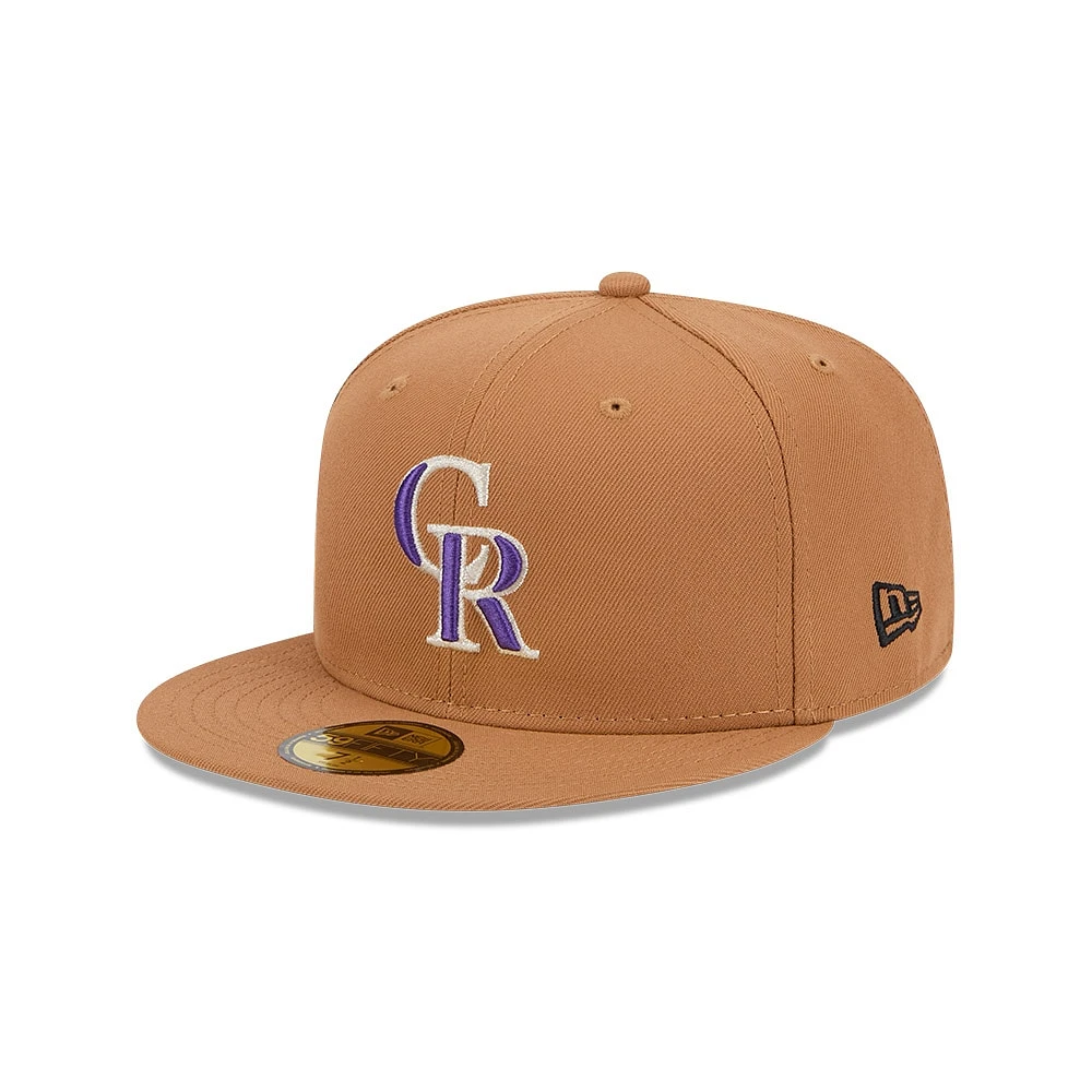 Casquette ajustée 59FIFTY New Era pour hommes du Colorado Rockies marron